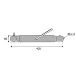 Tube pour barre de poussée, filetage Ø 36x3, 400 mm avec poignée et 2 graisseurs, gamme PRO