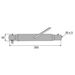 Tube pour barre de poussée, filetage Ø 30x3, 350 mm avec poignée et 2 graisseurs, gamme PRO