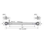 Barre de poussé mécanique rotule / rotule, catégorie 2/2, filetage M27x3, longueur 460/680 mm, gamme Eco