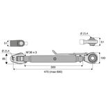 Barre de poussée mécanique rotule / rotule, catégorie 1/1, filetage 22x2,5 mm, longueur 400/560 mm, gamme Eco