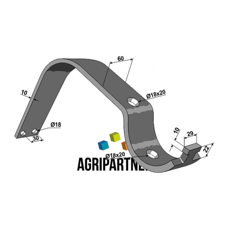 Support de palier pour herse à bêche rotatives HANKMO, 60x10 mm, pièce interchangeable