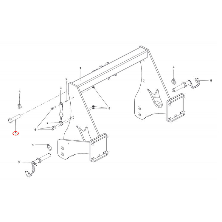 Axe 3 points Ø25mm élément bineur OZDOKEN / H040125