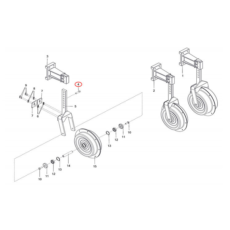 Goupille de réglage pour coutre guidage bineuse OZDOKEN / AC010302