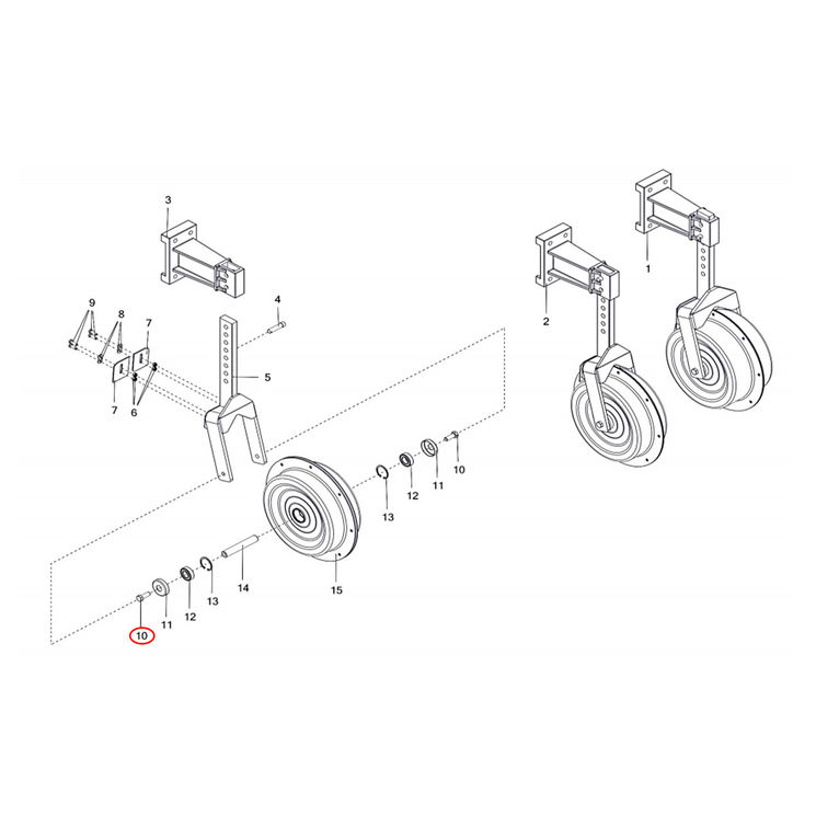 Boulon à tête hexagonale M14x14 pour bineuse OZDOKEN / H010114