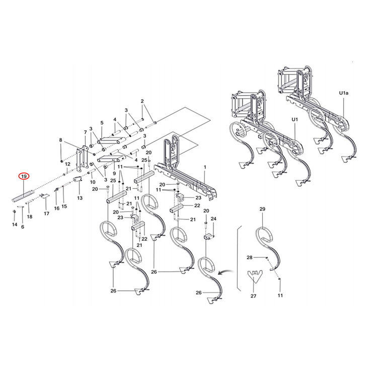 Ressort de pression pour bineuse OZDOKEN / AC010516