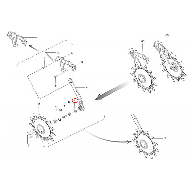 Écrou M20 pour bineuse OZDOKEN / H020120