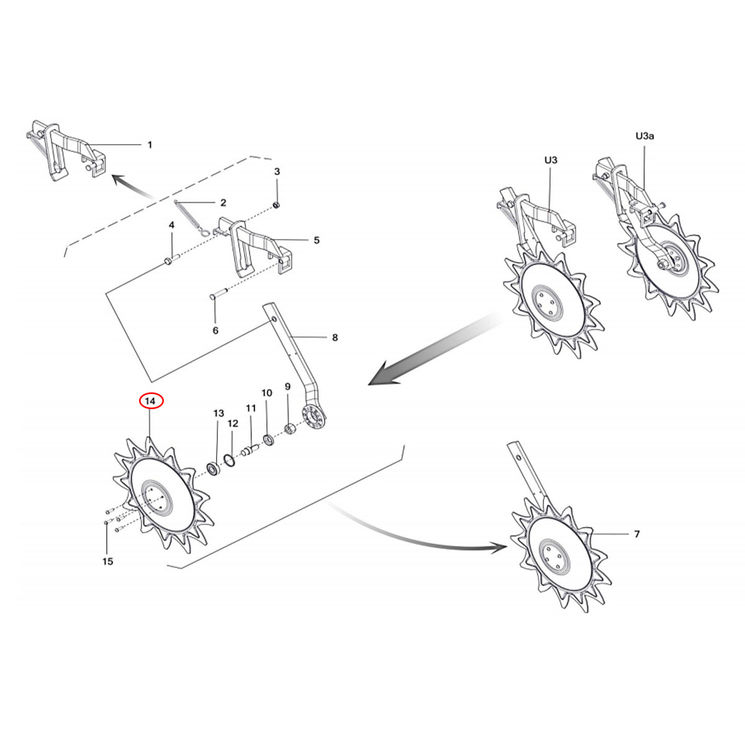 Roue soléil pour bineuse OZDOKEN / AC010710