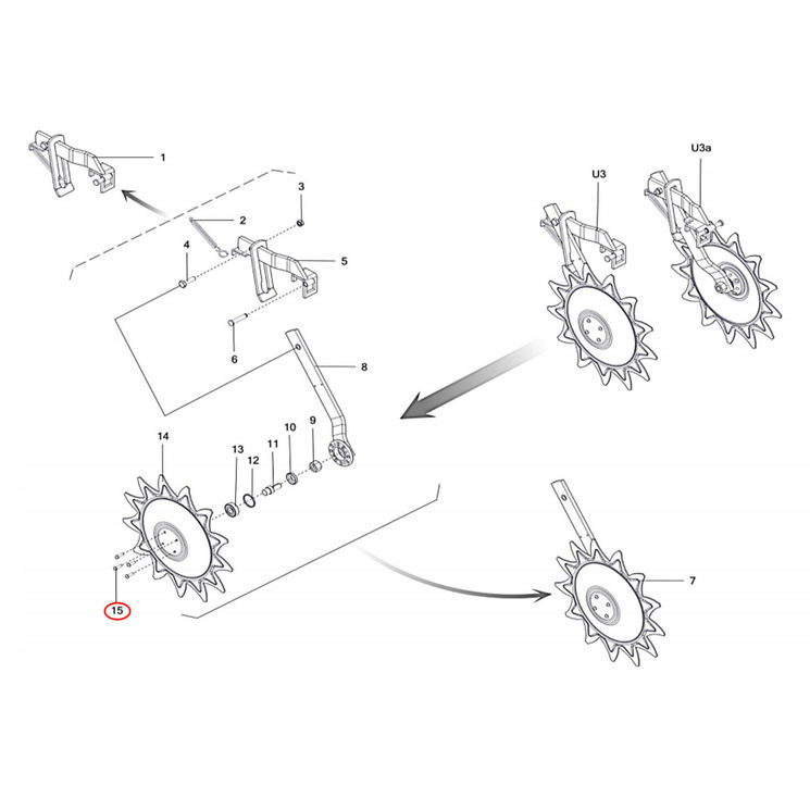 Rivet métal étoile pour bineuse OZDOKEN / AC010711