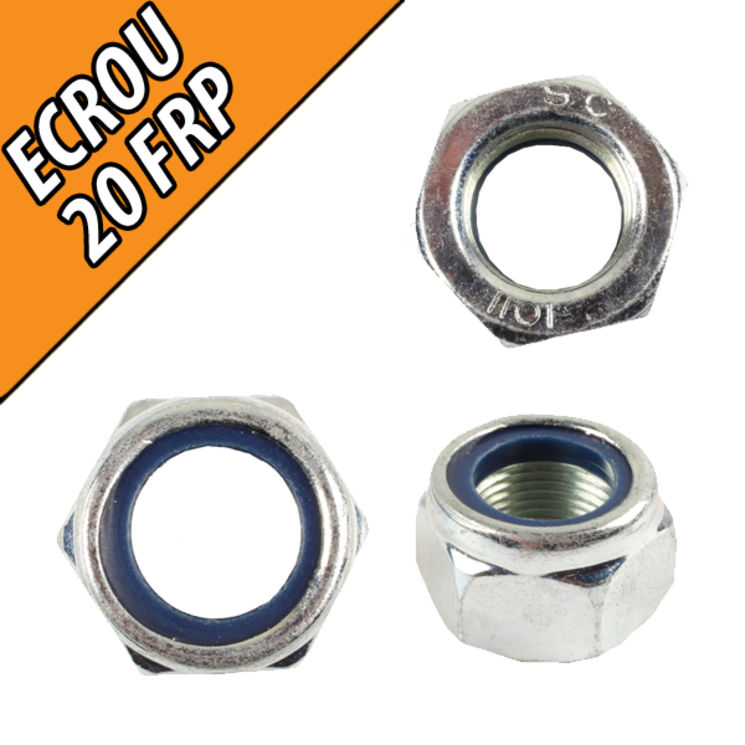 Ecrou agricole frein diamètre M20x1,5, classe 10.9