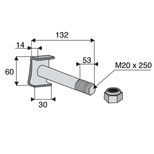 Piton M20x2,5 avec écrou à freinage interne classe 8.8 pour broyeur AGRIMASTER