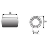 Entretoise 16,5x28xlong.53 mm pour marteau broyeur DUCKER, TWOSE