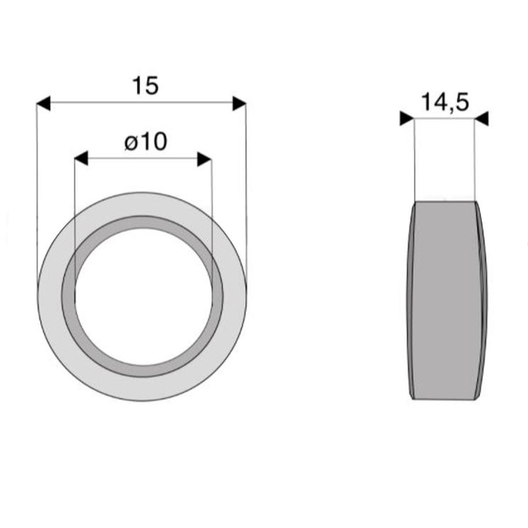 Bague 10x15xlong.14,5 mm pour marteau broyeur DRAGONE