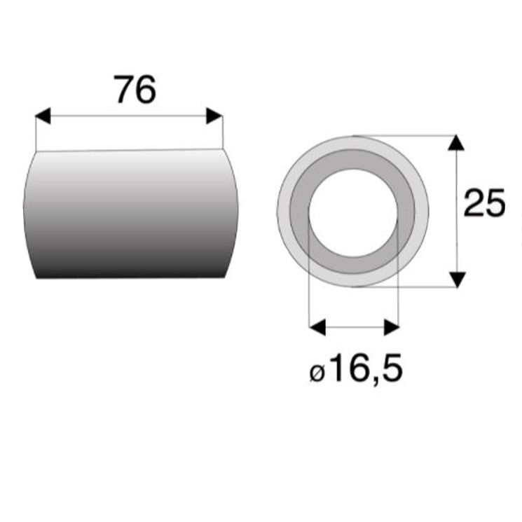 Entretoise 16,5x25xlong.76 mm pour marteau broyeur FERRI