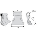 Marteau 123x82x105, trou 20,5mm, pour broyeur SERRAT