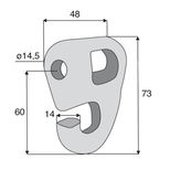 Manille droite, fil 14mm, trou de 14,5mm, pour marteau broyeur NOREMAT, VOTEX