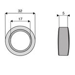 Rondelle 17x32xlong.5 mm pour marteau broyeur CMV, LAGARDE, NICOLAS, NOREMAT, ROUSSEAU, SMA