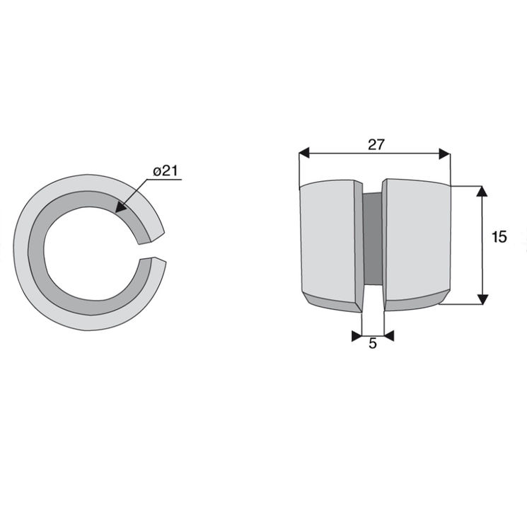 Bague 21x27xlong.15 mm pour marteau broyeur TUNNIBEN ET STOCKS, PERFECT