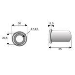 Entretoise epaulée 14,5x20,5xlong.35 mm, épaulement 30 mm pour marteau BOMFORD, SPEARHEAD