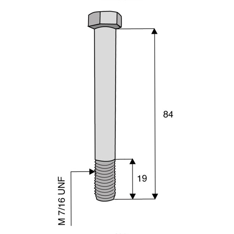 Vis M7/16 UNF pour marteau broyeur ROUSSEAU, MAC CONNEL, CMV