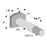 Vis M20x1,5 pour marteau broyeur VOGEL ET NOOT, VIGOLO