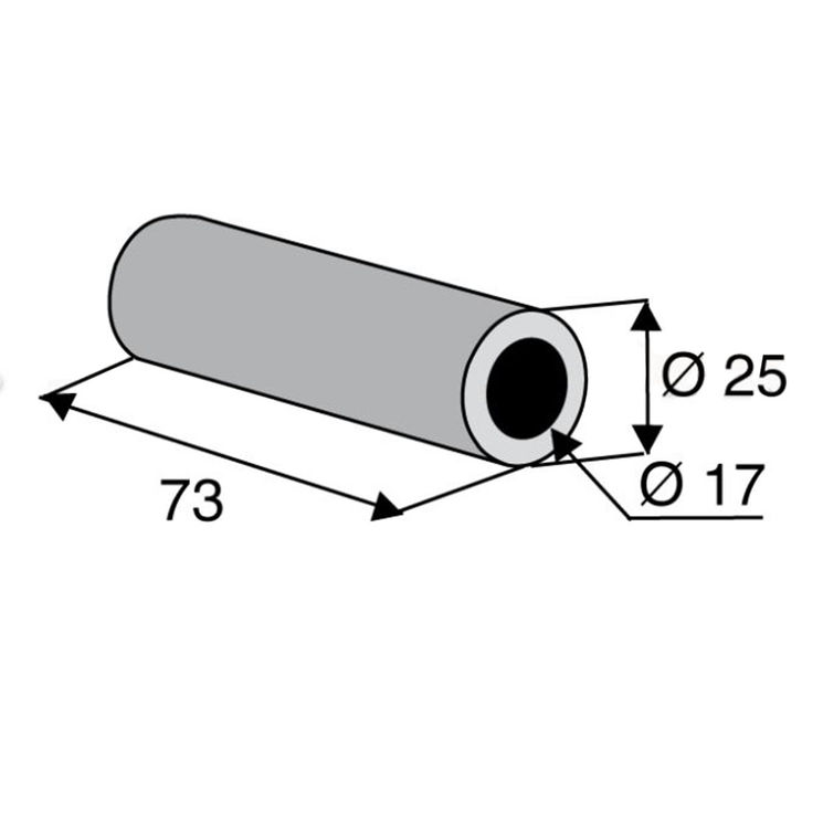 Entretoise 17x25xlong.73 mm pour marteau broyeur VOGEL ET NOOT