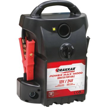 Booster 12/24V démarrage en crête 6200A-3100A, batterie 2x23Ah, POWER MAX1400