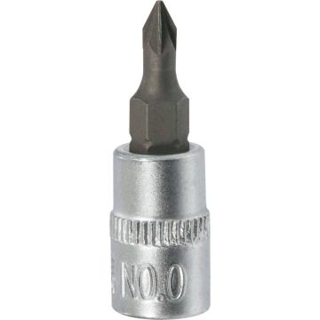 Douille tournevis 1/4 avec embout Pozidriv PZ0, PZ1, PZ2, PZ3, longueur 37 mm, DRAKKAR