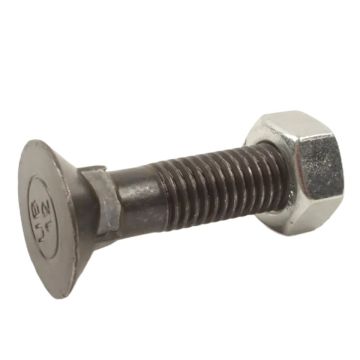 Boulon agricole 14x60 mm TFCC avec écrou hexagonal, classe 10.9
