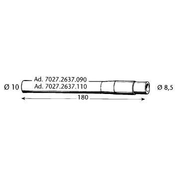 Lot de 8 tuyaux à lait 8,5/10x18 Lg180 conique